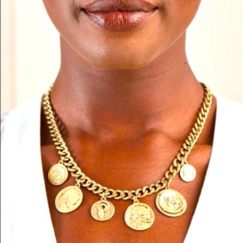 Stella & Dot | Heritage Gold Coin Chunky Link Necklace✨Retired✨ - Picture 8 of 10